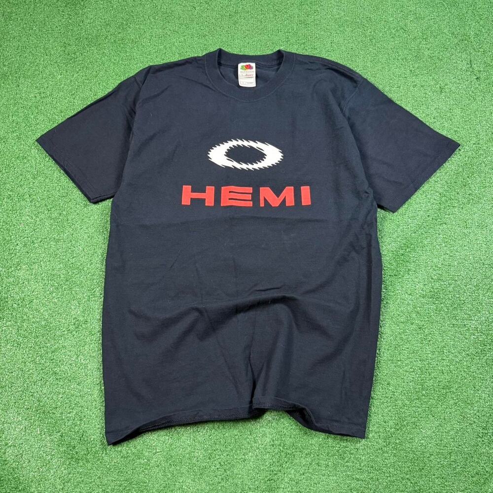 Oakley HEMI Jagged Edge Double Sided T-shirt Black L Y2K Software Center Logo